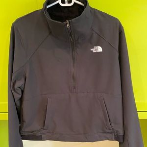 Womens The north face fleece lined windwall jacket. Size large. Black.